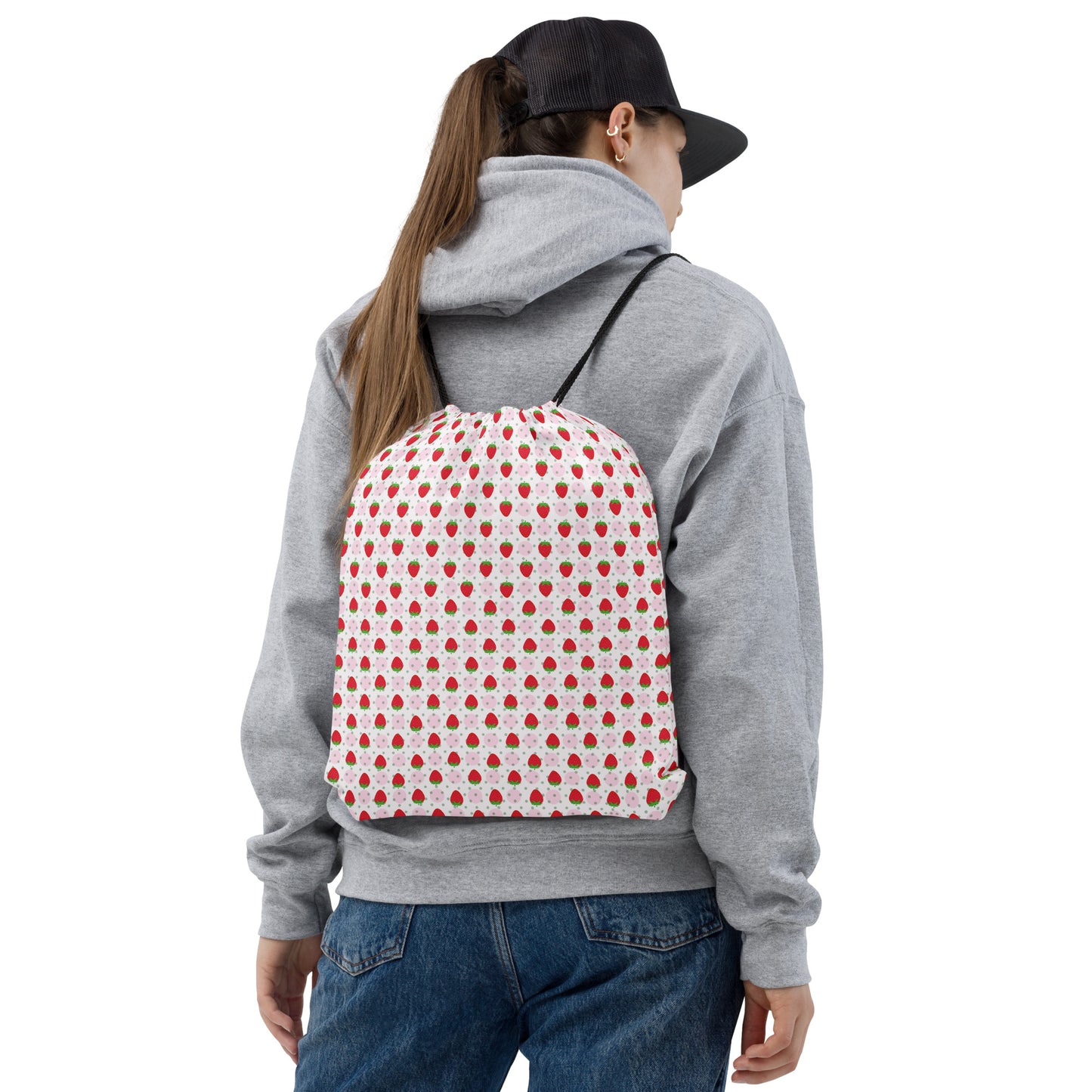 Strawberry drawstring bag