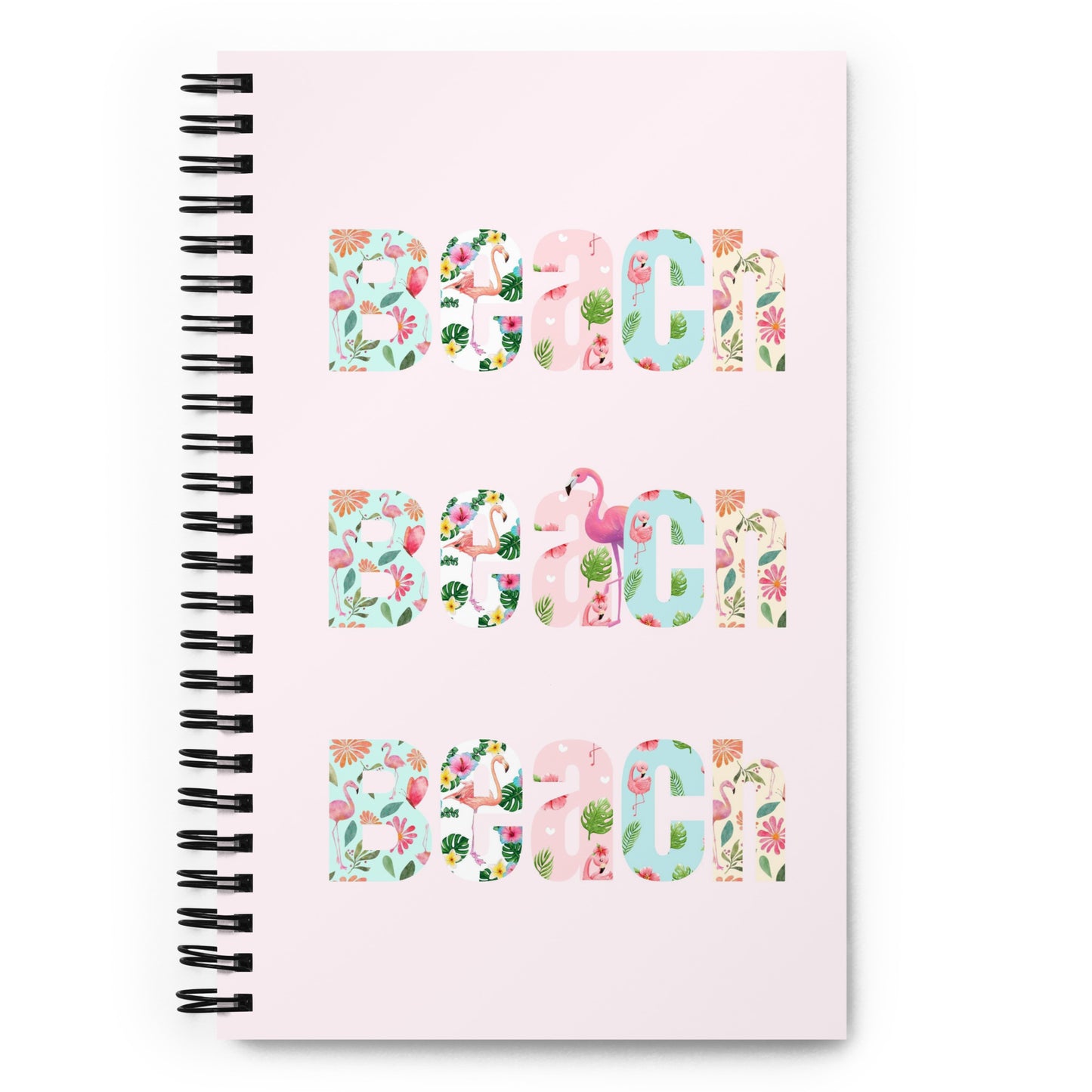 Beach Flamingo Spiral notebook