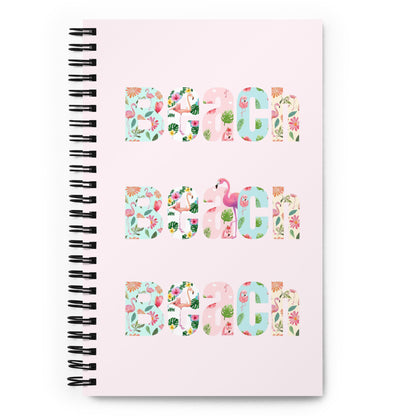 Beach Flamingo Spiral notebook