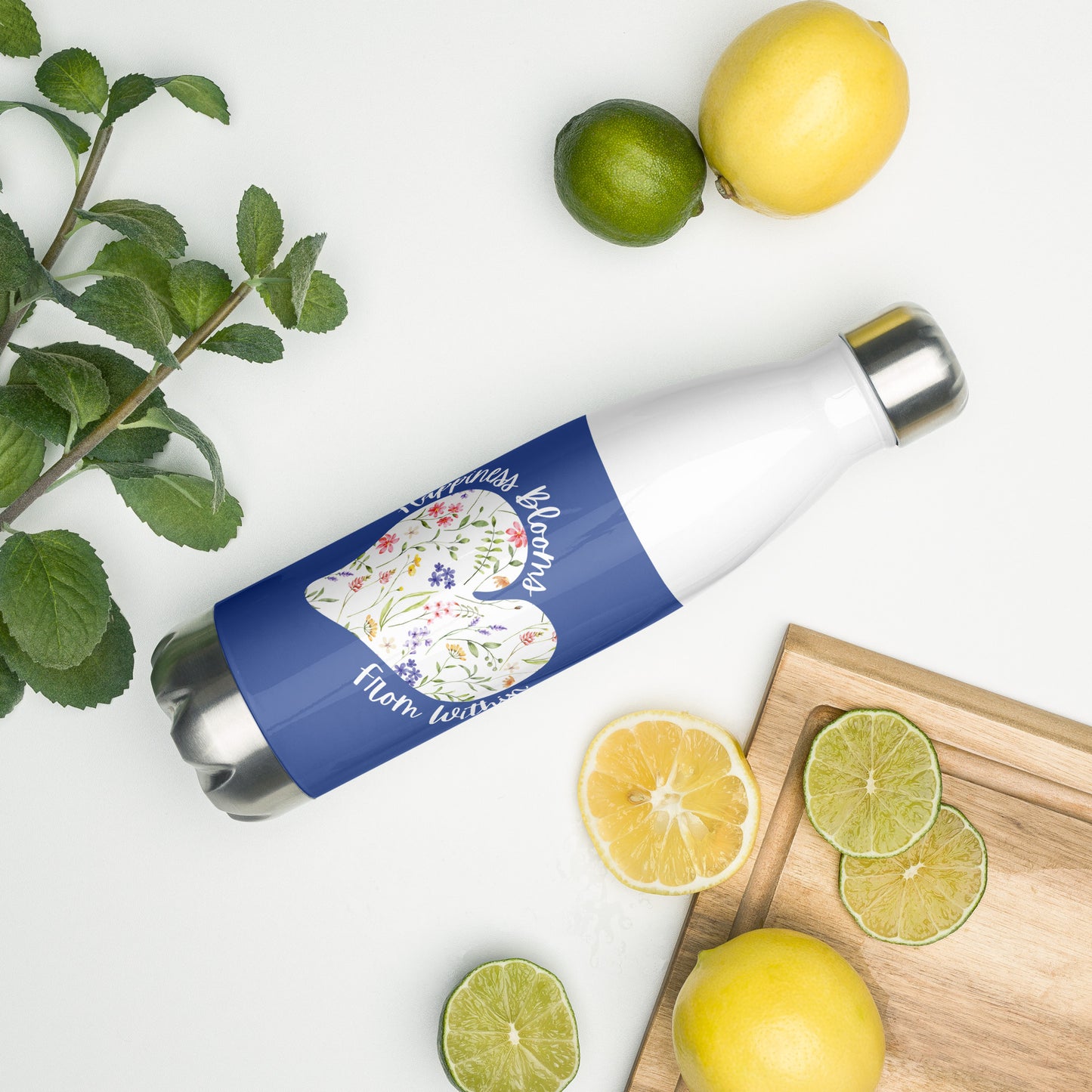 Happiness stainless steel water bottle