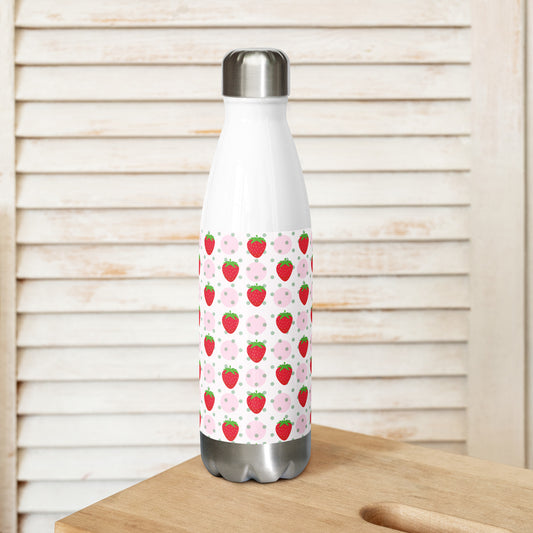 Strawberry stainless steel water bottle